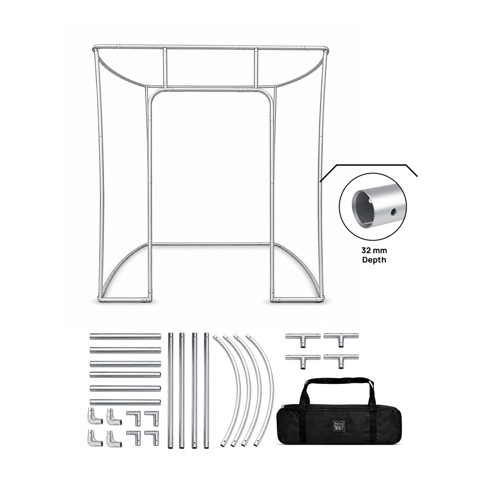 Würfelzelt-Fotobox mit halbbreitem Eingang