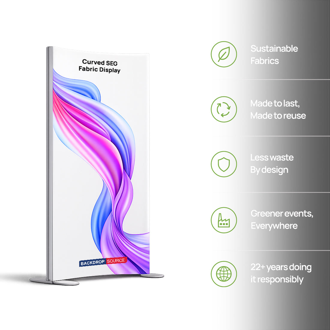 Gebogene SEG-Stoffpräsentation