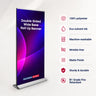 Breites Textil-Roll-up-Banner mit Doppelbildschirm und breitem Standfuß