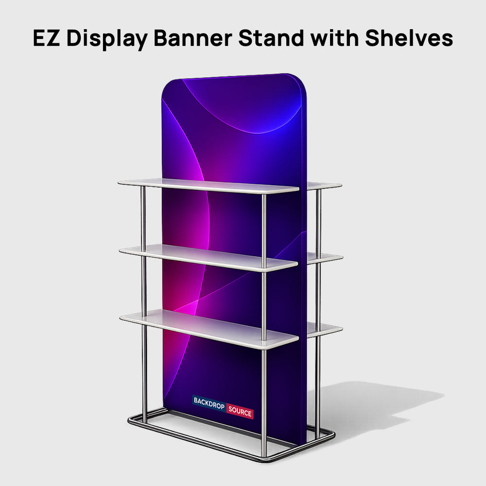 EZ-Display-Banneraufsteller mit Regalen