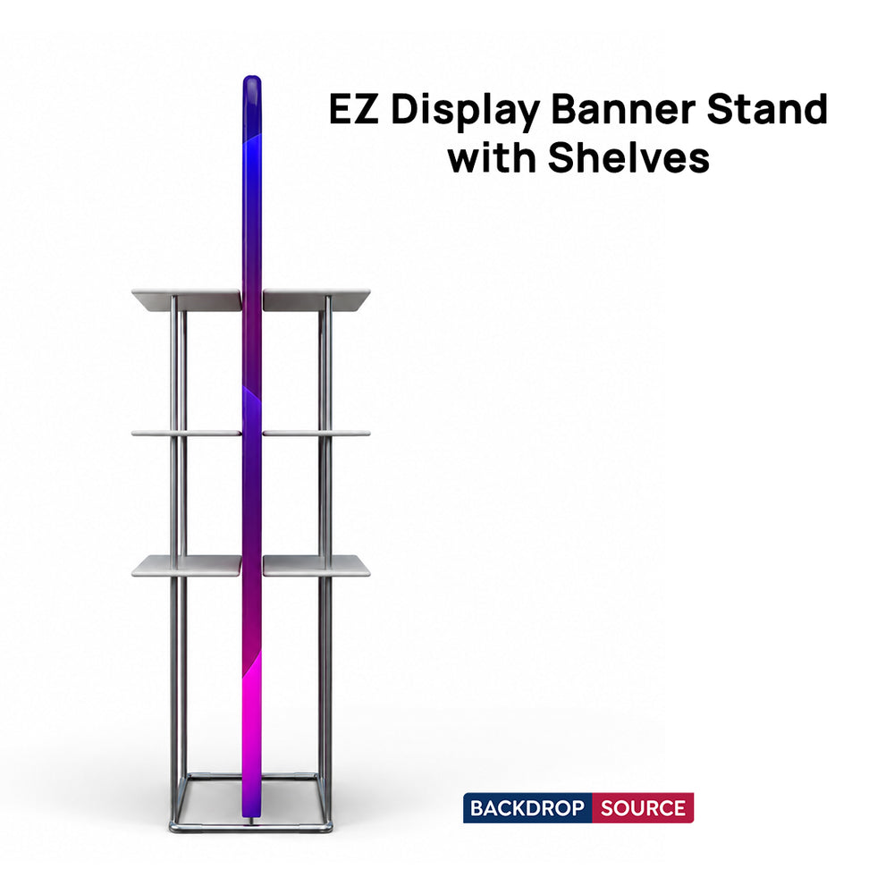 EZ-Display-Banneraufsteller mit Regalen