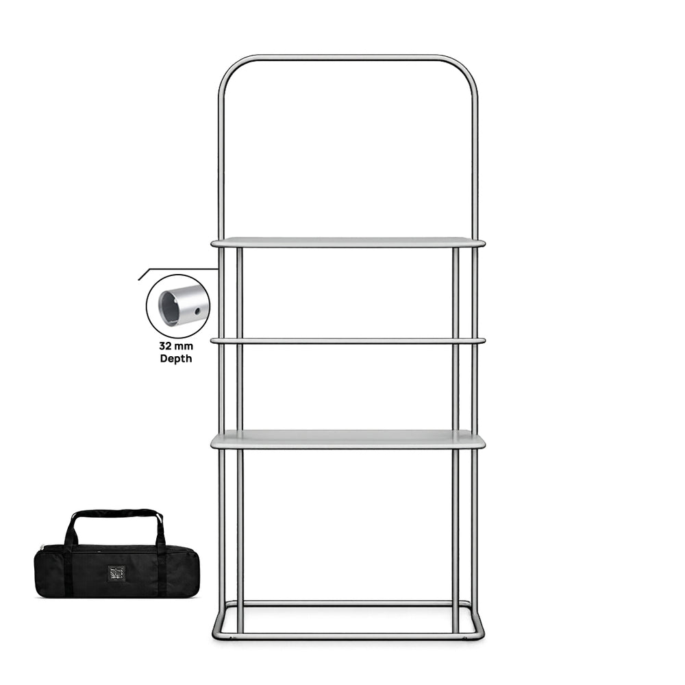 EZ-Display-Banneraufsteller mit Regalen