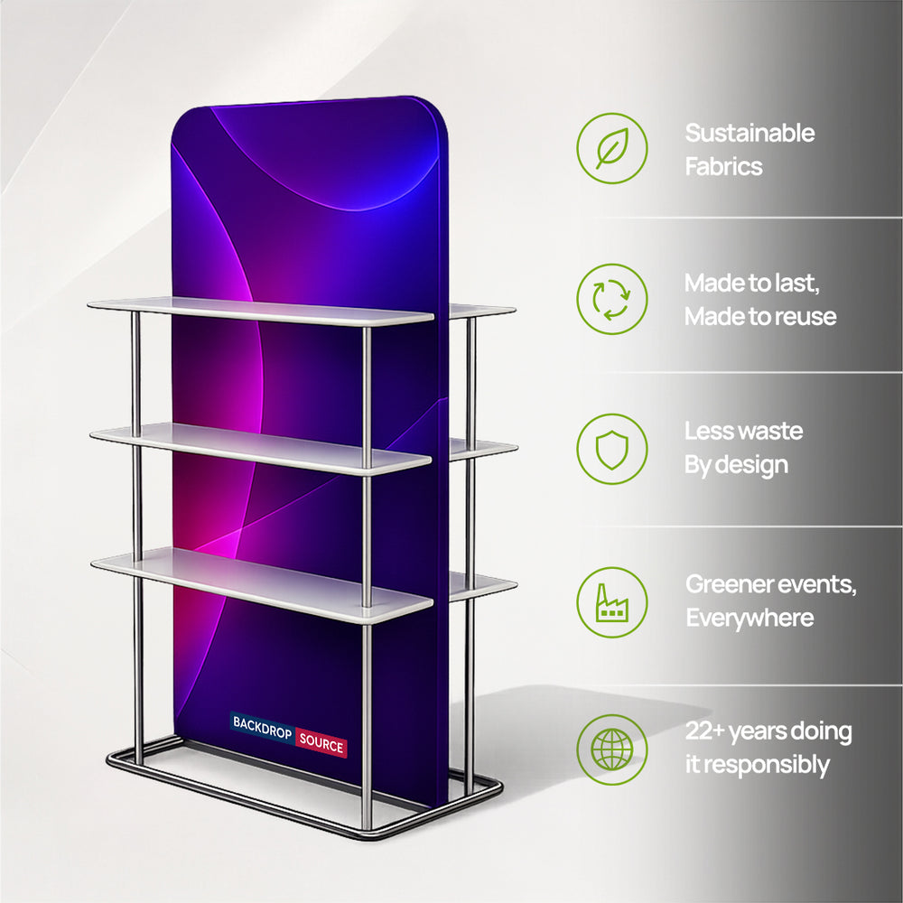 EZ-Display-Banneraufsteller mit Regalen