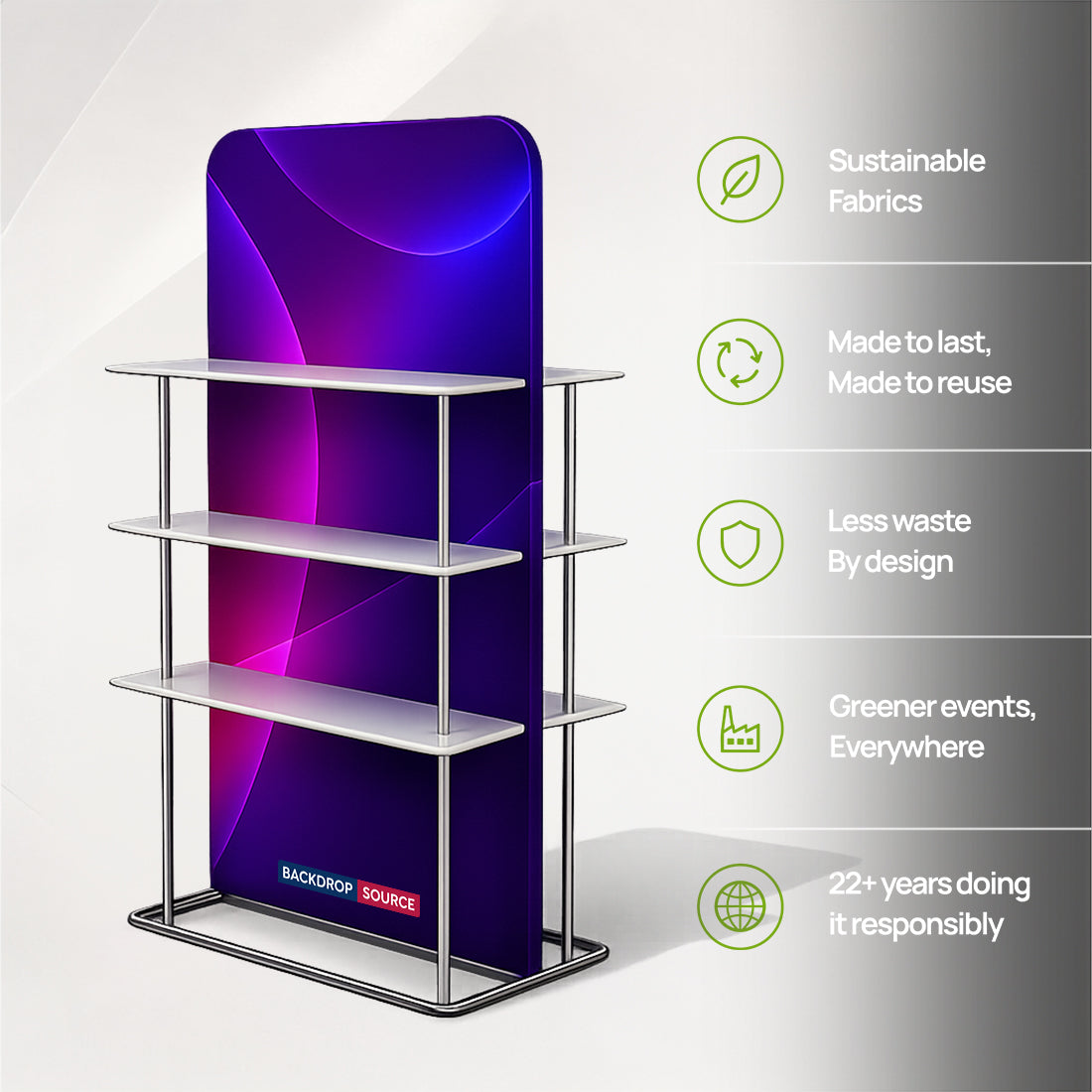 EZ-Display-Banneraufsteller mit Regalen