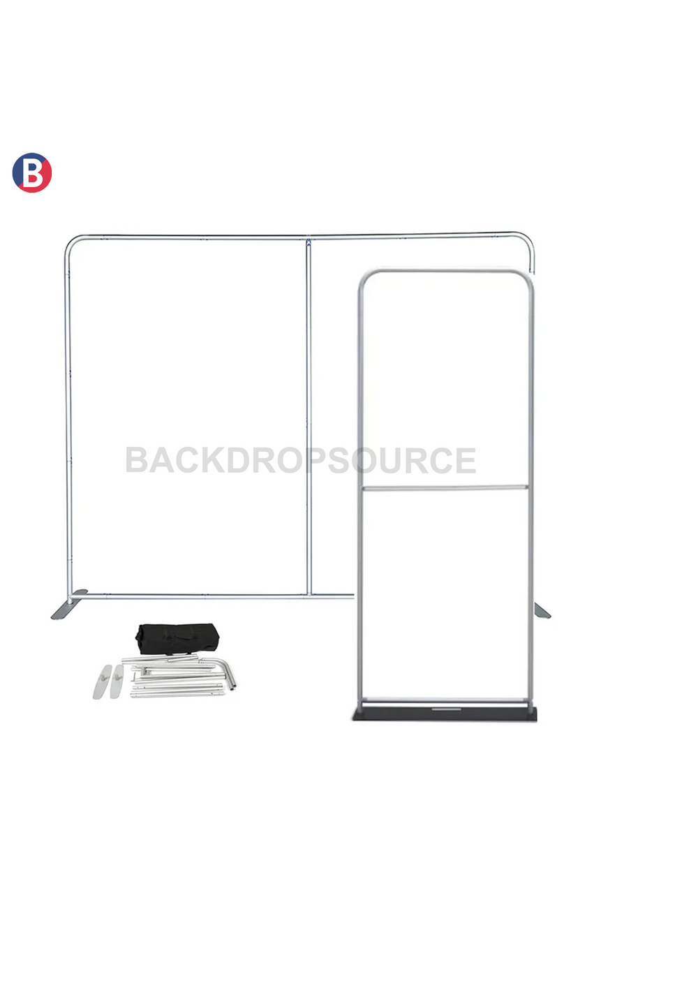 EZ Exhibit Essentials: 3mx3m Messestand-Set mit Rückwand und Bannerständer