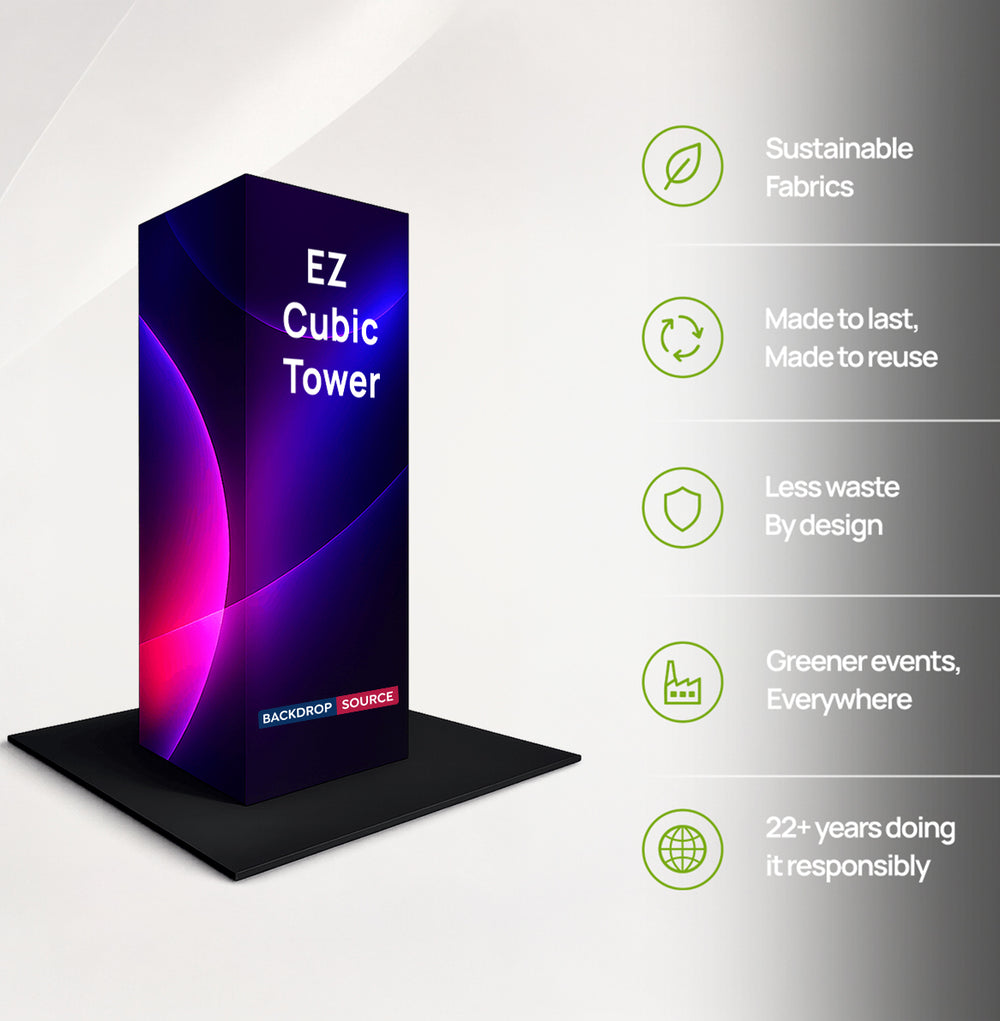 Modulare EZ-Cubic-Textilturm-Ausstellung