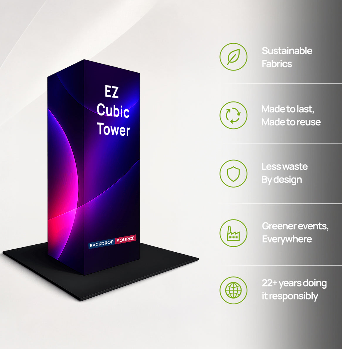Modulare EZ-Cubic-Textilturm-Ausstellung