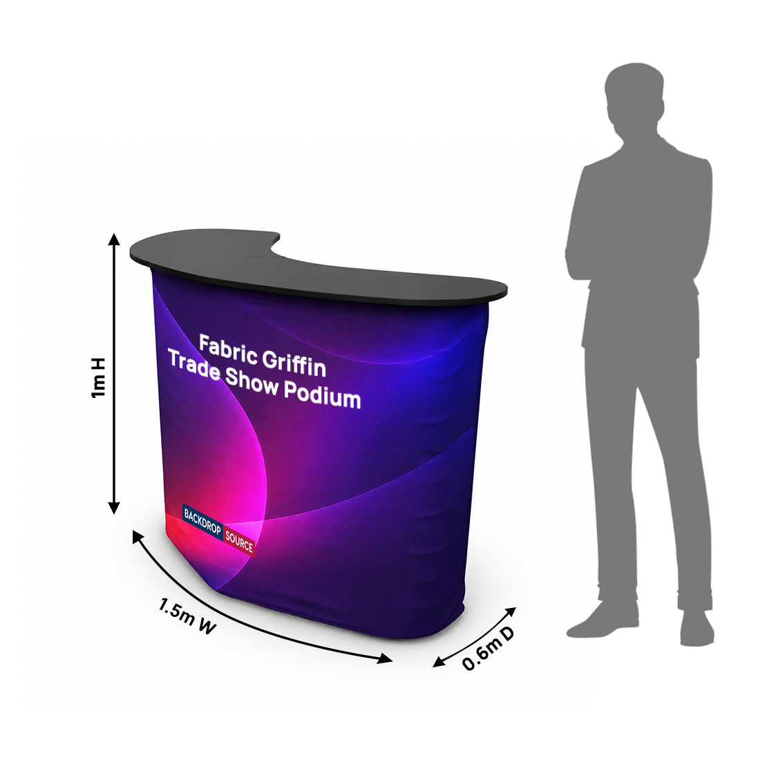 Messestand-Rednerpult aus Stoff Griffin