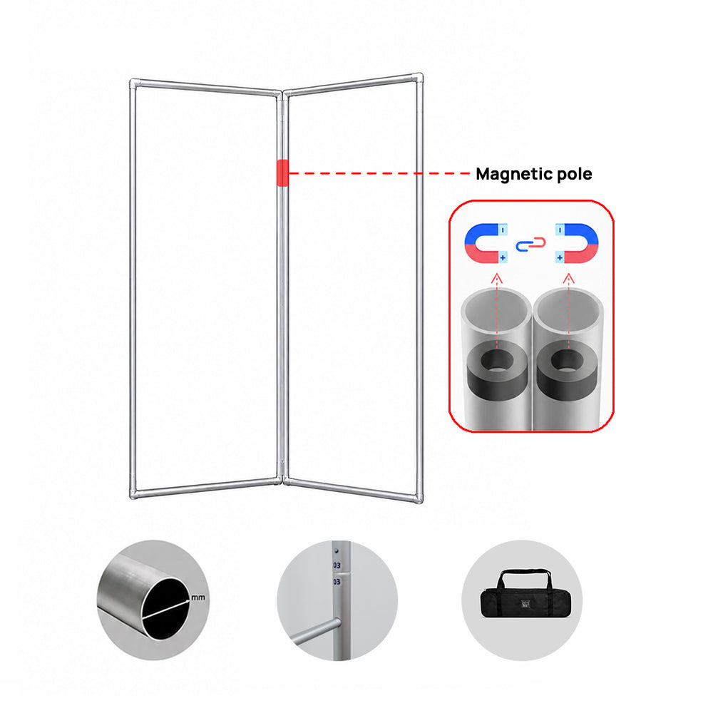 Magnetisches Stoff-Trennwanddisplay – 2-Panel