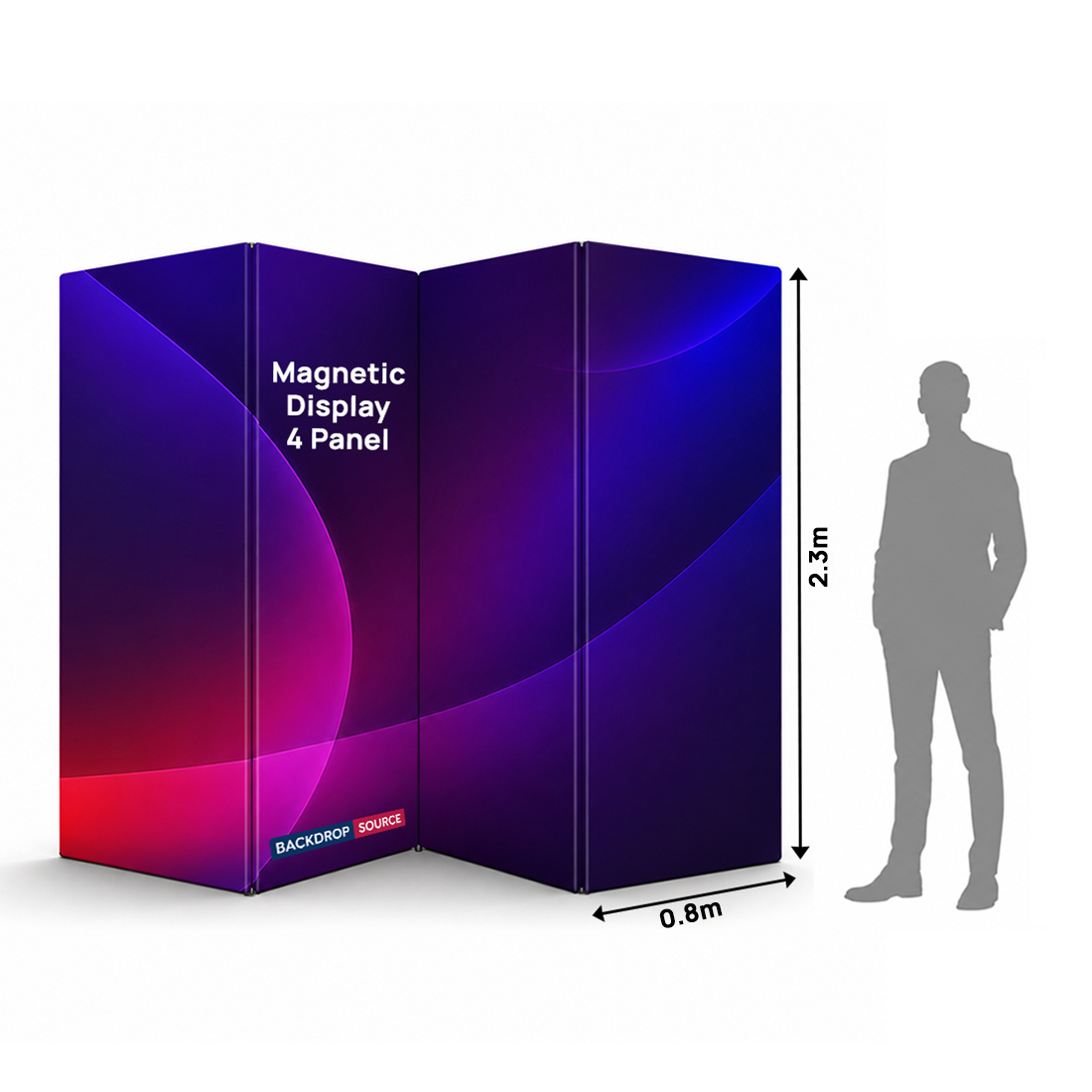 Magnetisches Stoff-Trennwanddisplay – 4-Panel