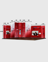 Magnetisches Stoff-Messestandsystem – Modell 5 (4 x 4m)