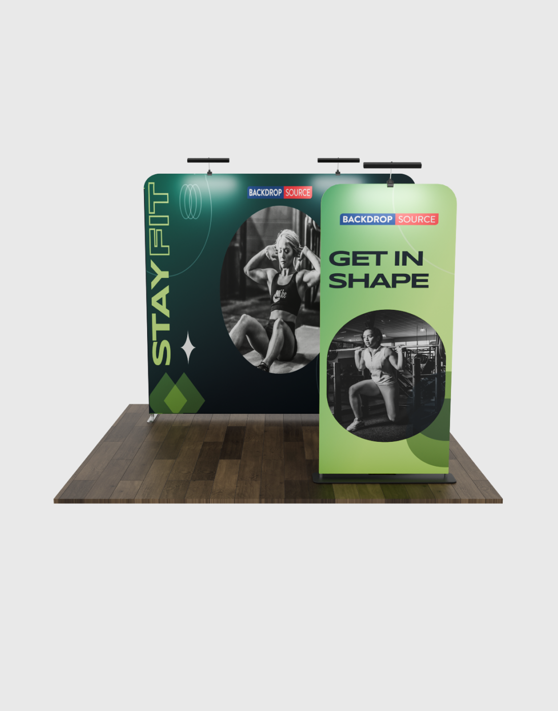 EZ Exhibit Essentials: 3mx3m Messestand-Set mit Rückwand und Bannerständer
