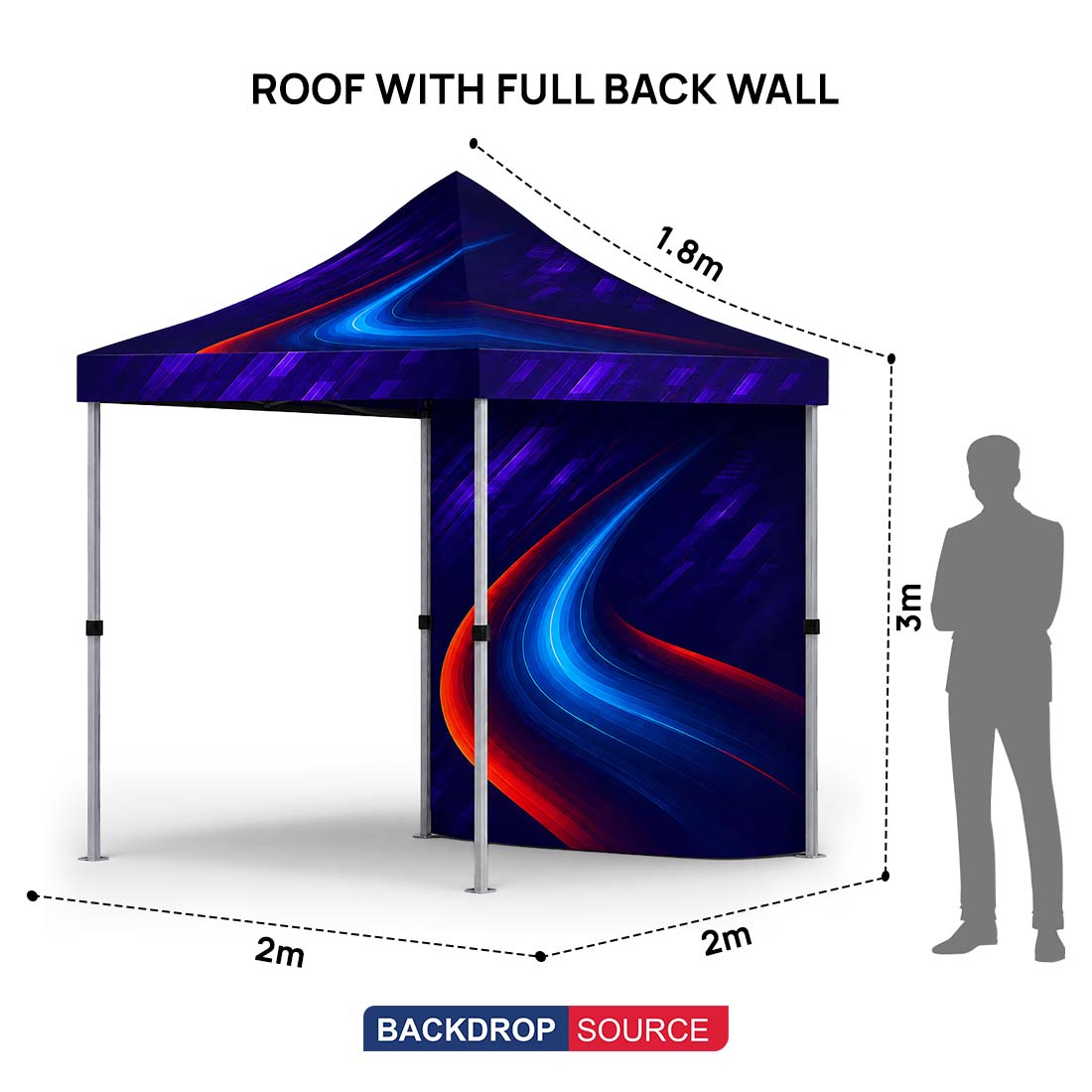 Heavy Duty Fabric Canopy Tent – (2m W x 3m H)