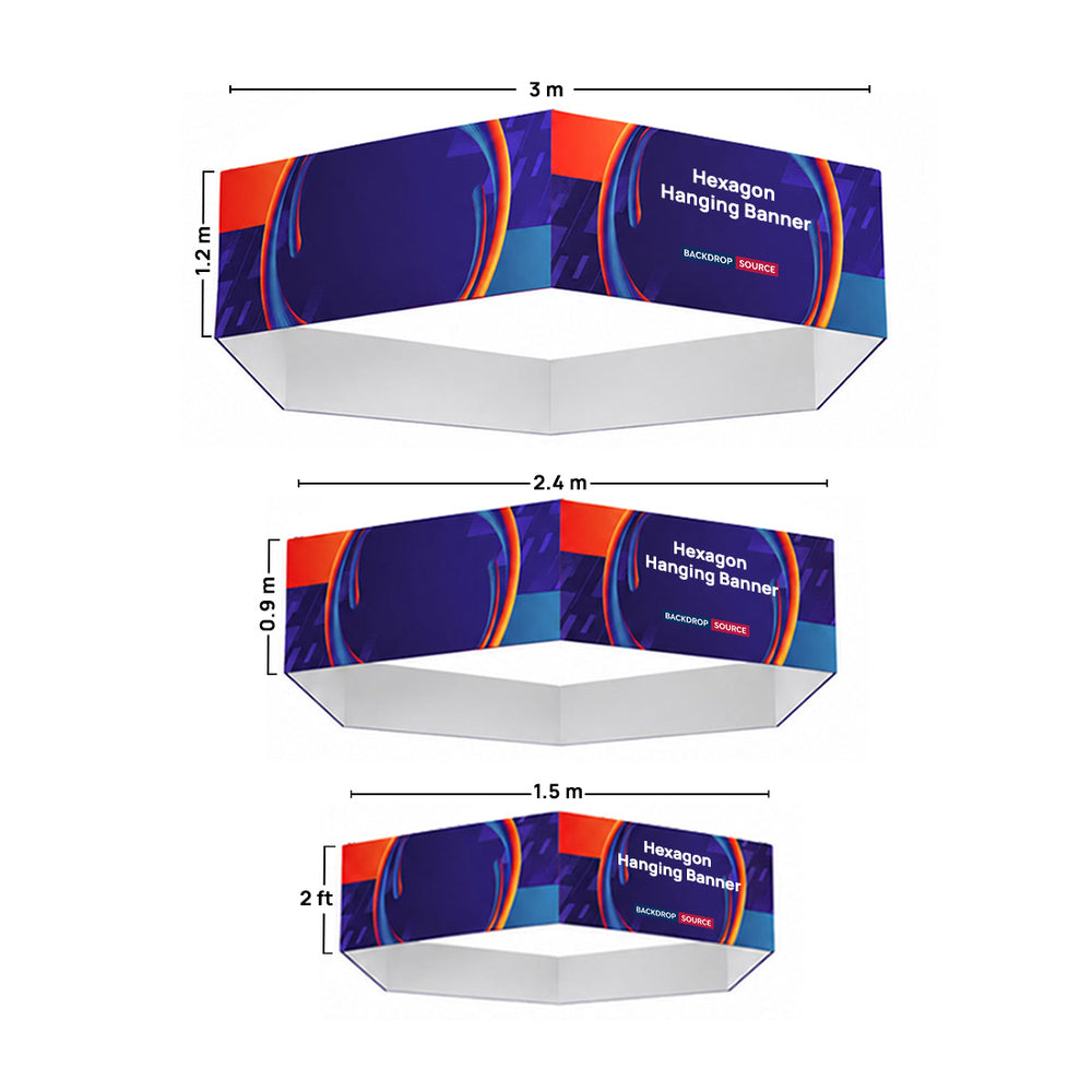 Hängendes Sky-Tube-Sechseckbanner