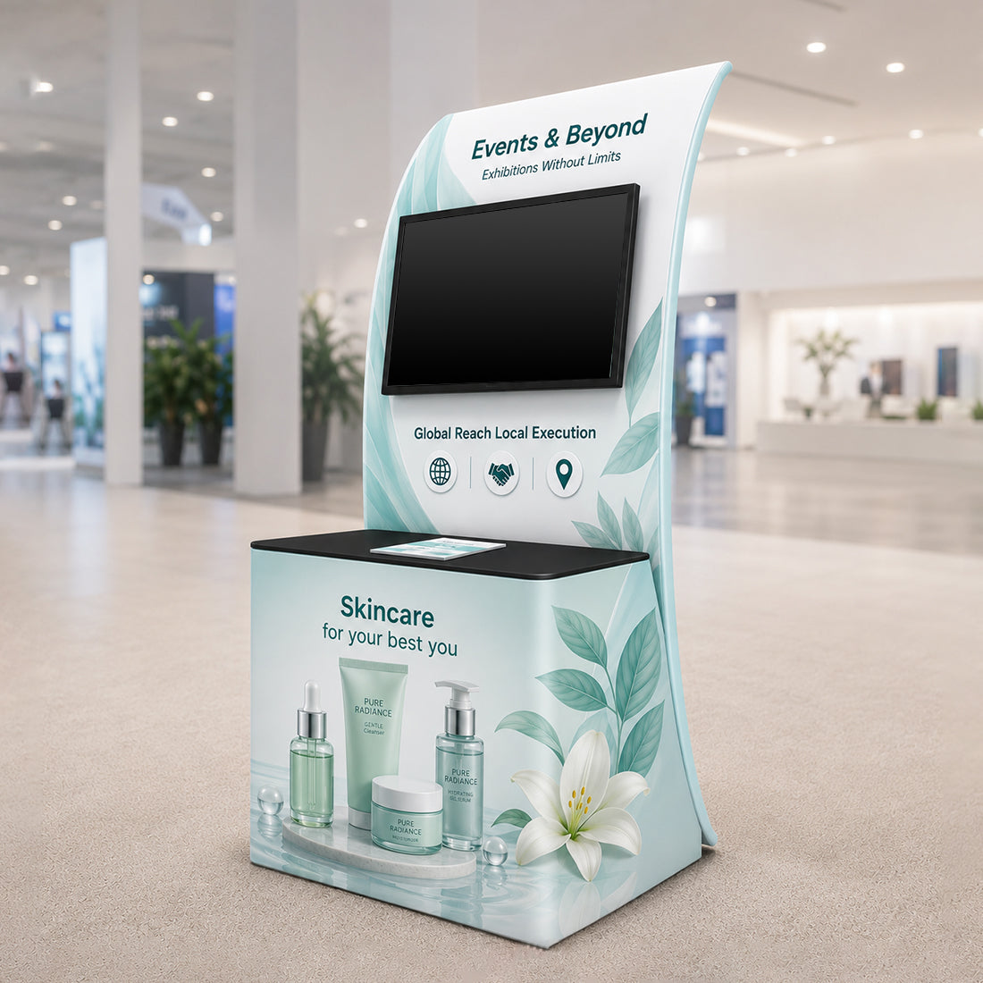 Integrated Monitor Fabric Display Table