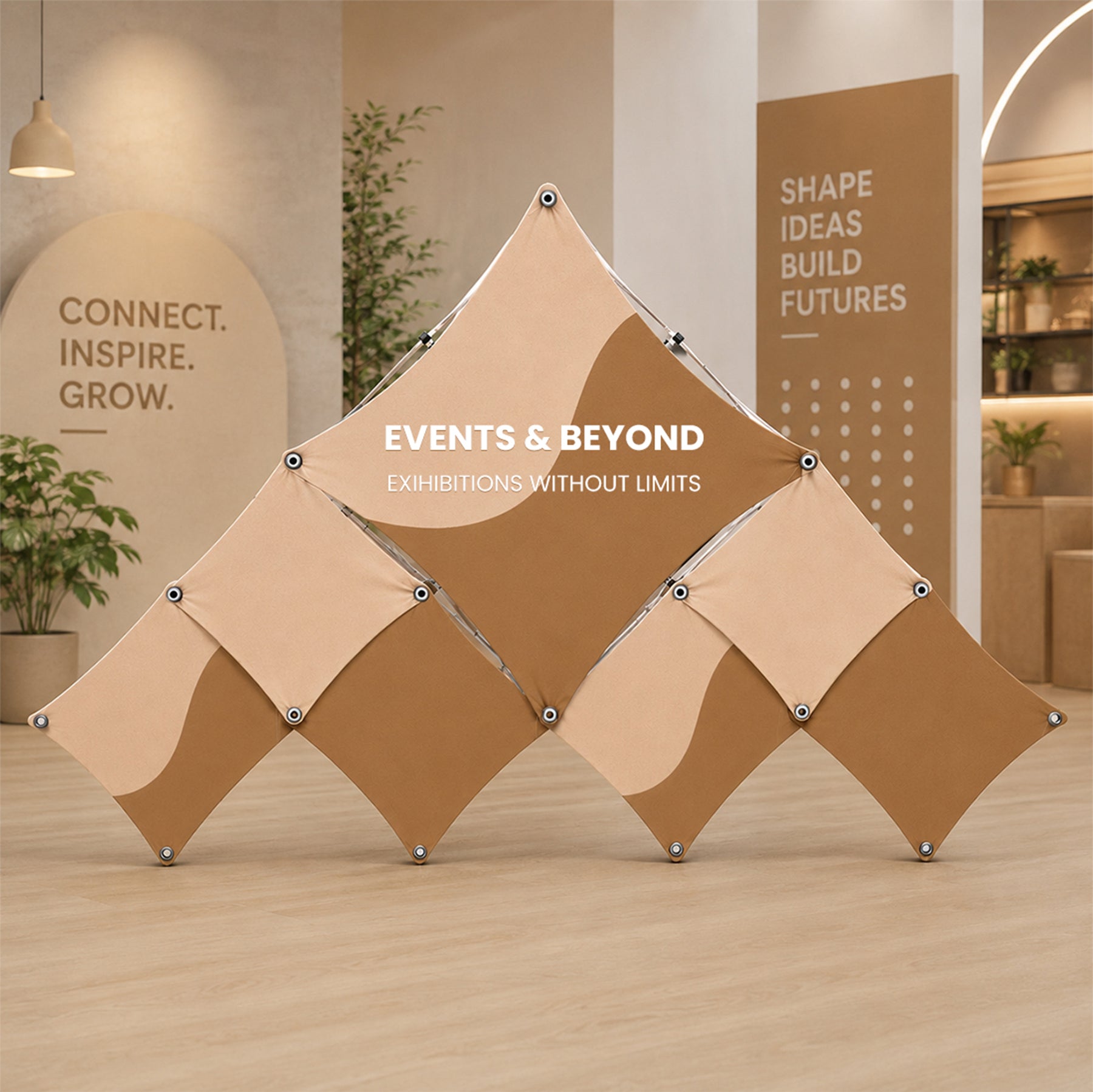 Großes dreieckiges Stoff-GeoMetrix-Pop-up-Rasterdisplay