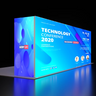 Backlit SEG Booth Kit with L-Arch, 2 Sidewalls & Counter