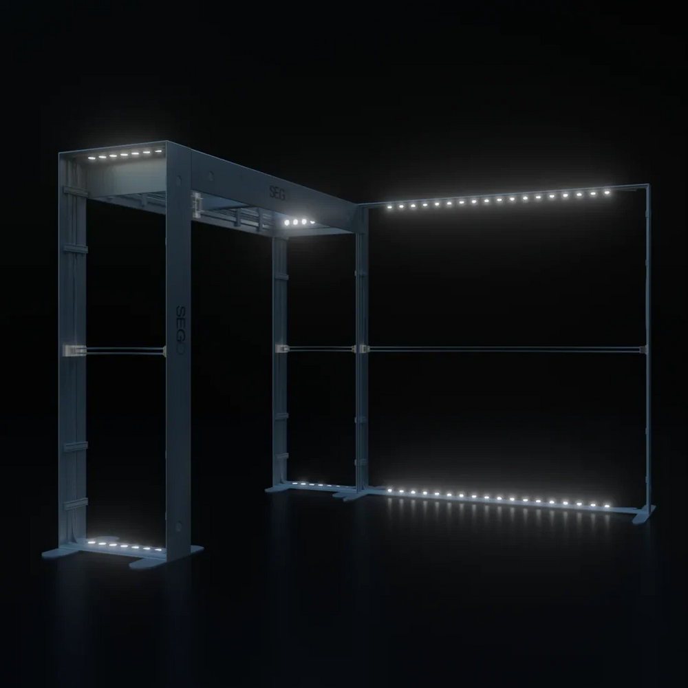 SEGO hinterleuchteter Messestand 3m x 3m – Modell 1