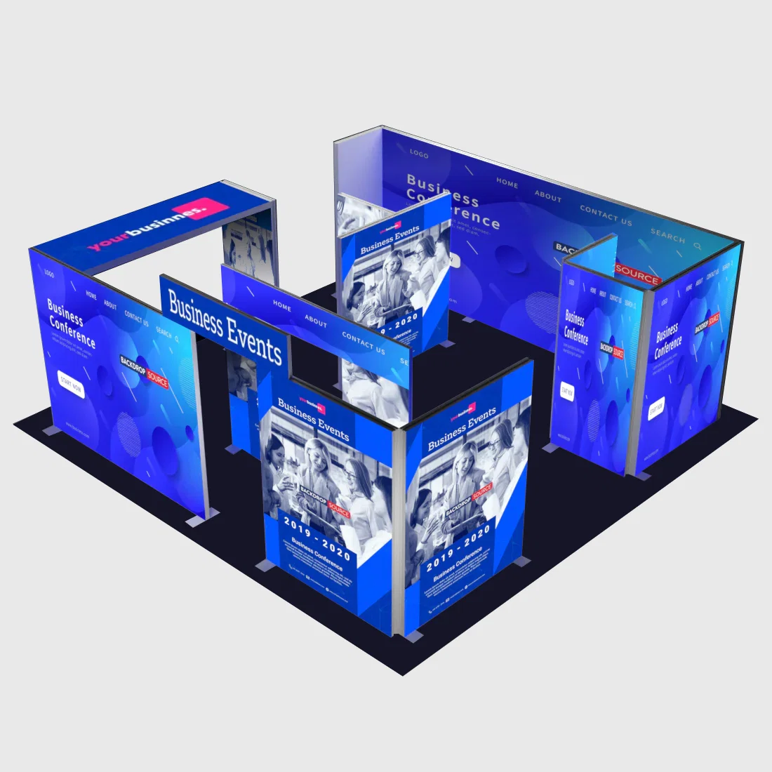 6m Straight Backlit SEG Lightbox Wall