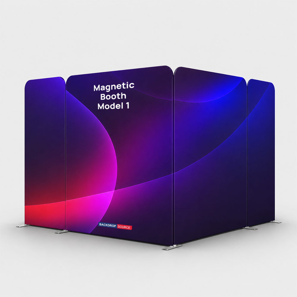 Magnetisches Stoff-Messestandsystem – Modell 1 (3m x 3m)