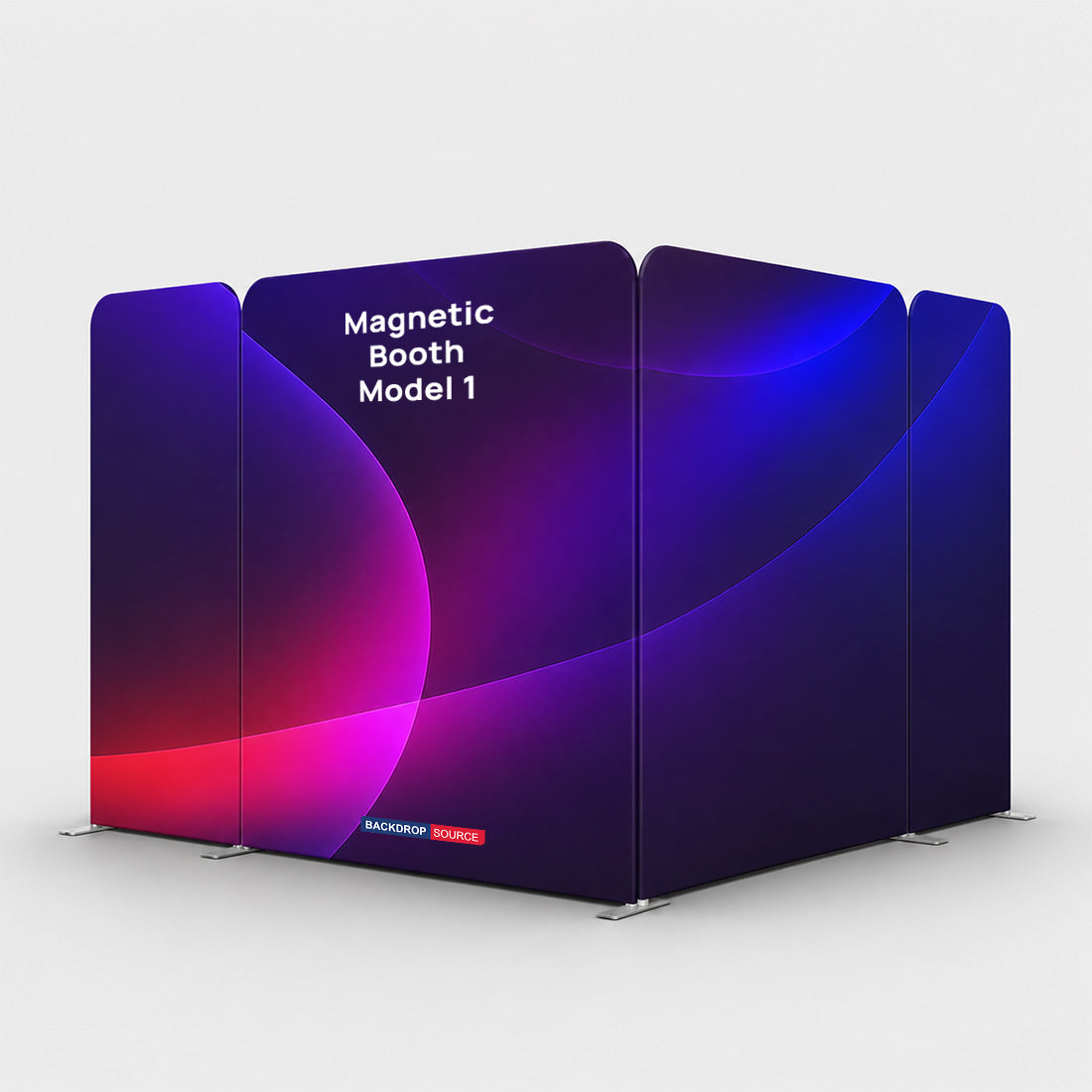 Magnetisches Stoff-Messestandsystem – Modell 1 (3m x 3m)