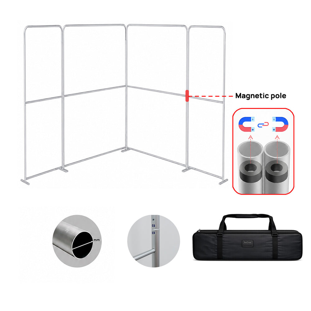 Magnetisches Stoff-Messestandsystem – Modell 1 (3m x 3m)