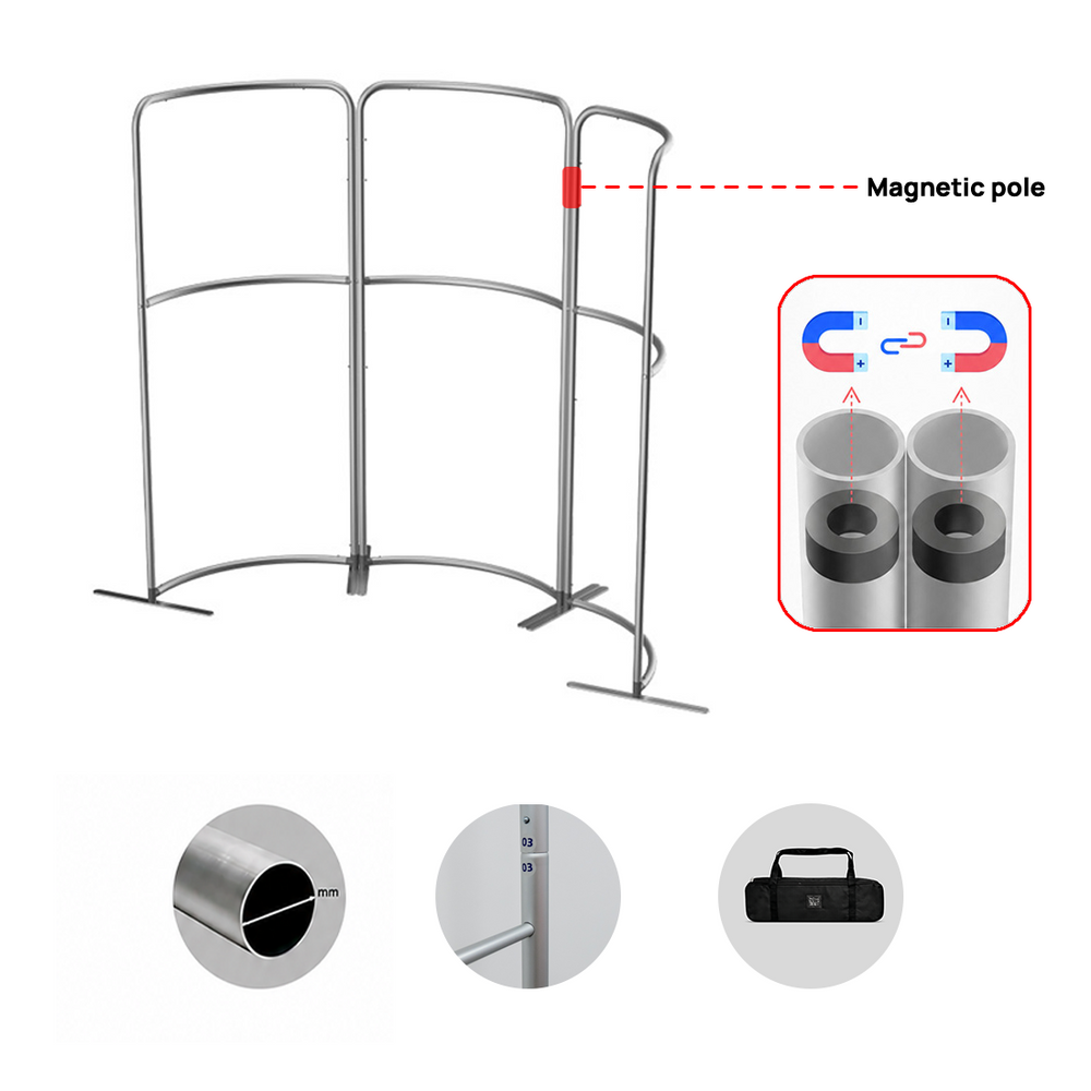 Magnetisches Stoff-Messestandsystem – Modell 2 (2m x 2m)