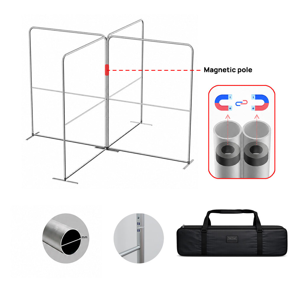 Magnetisches Stoff-Messestandsystem – Modell 3 (4m x 4m)