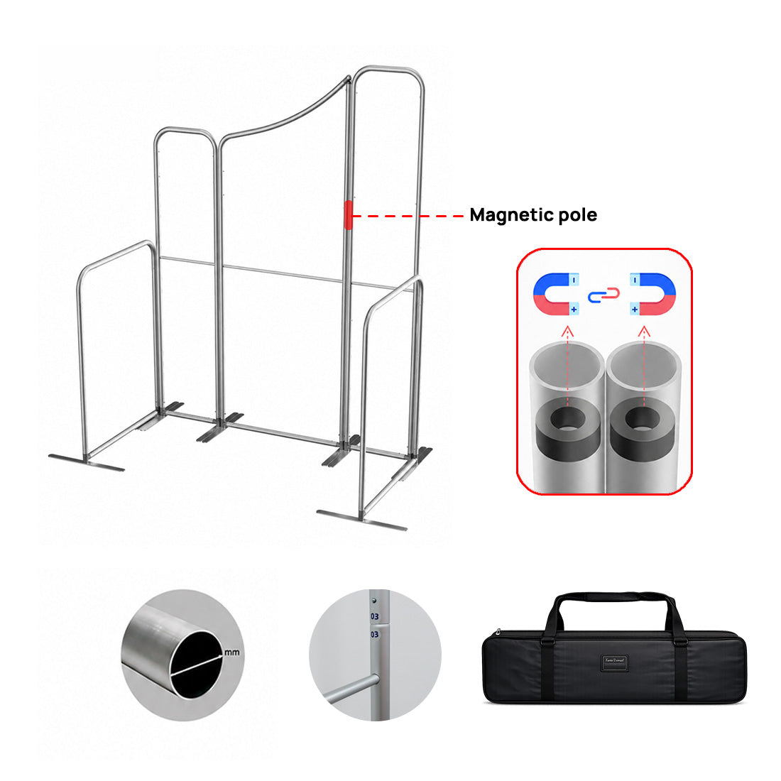 Magnetisches Stoff-Messestandsystem – Modell 3 (2m x 2m)