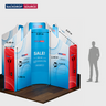 Magnetisches Stoff-Messestandsystem – Modell 4 (4m x 4m)