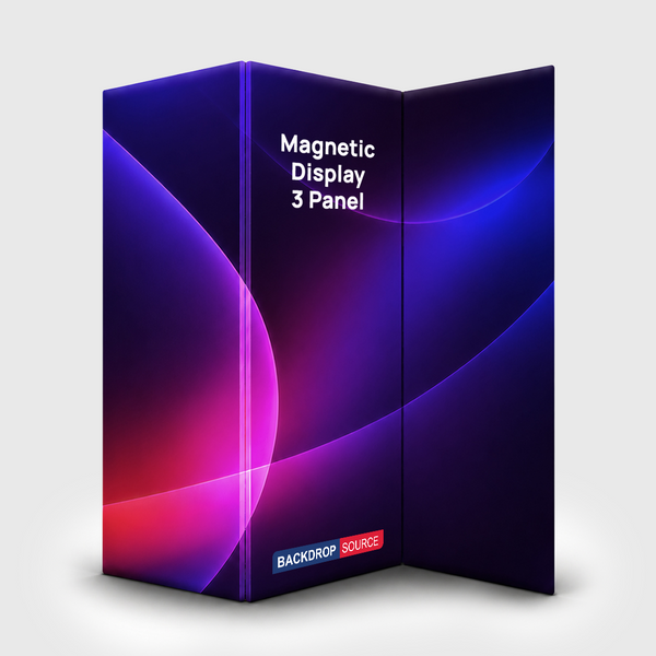Magnetisches Stoff-Trennwanddisplay – 3-Panel