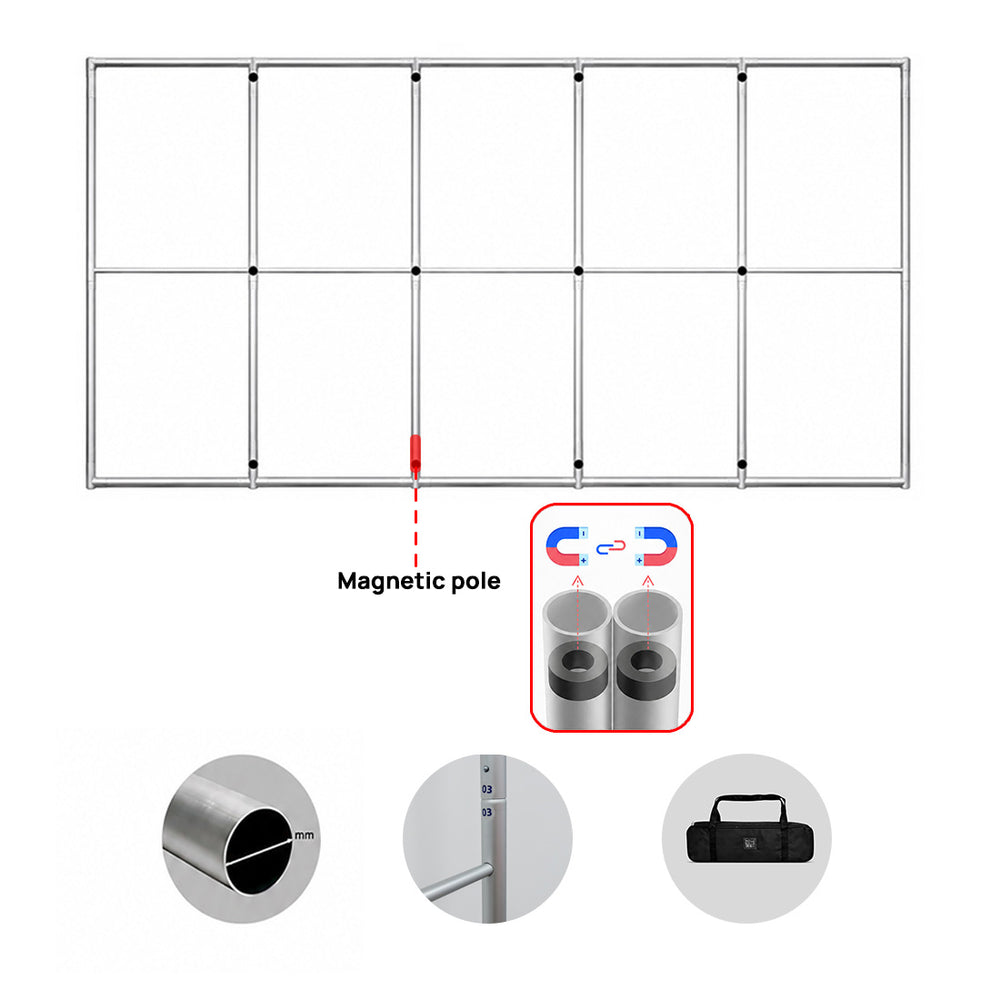 Magnetisches Stoff-Trennwanddisplay – 5-Panel