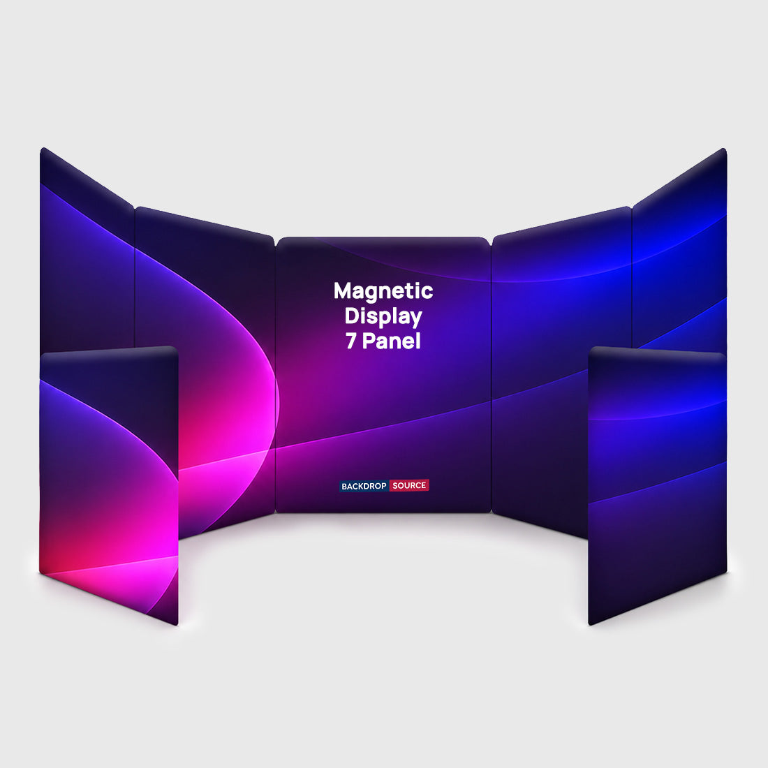 Magnetisches Stoff-Trennwanddisplay – 7-Panel