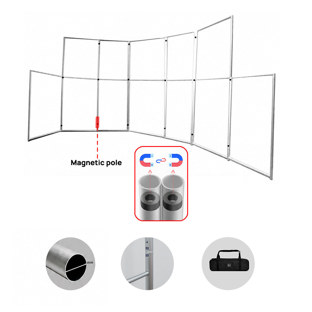 Magnetisches Stoff-Trennwanddisplay – 7-Panel