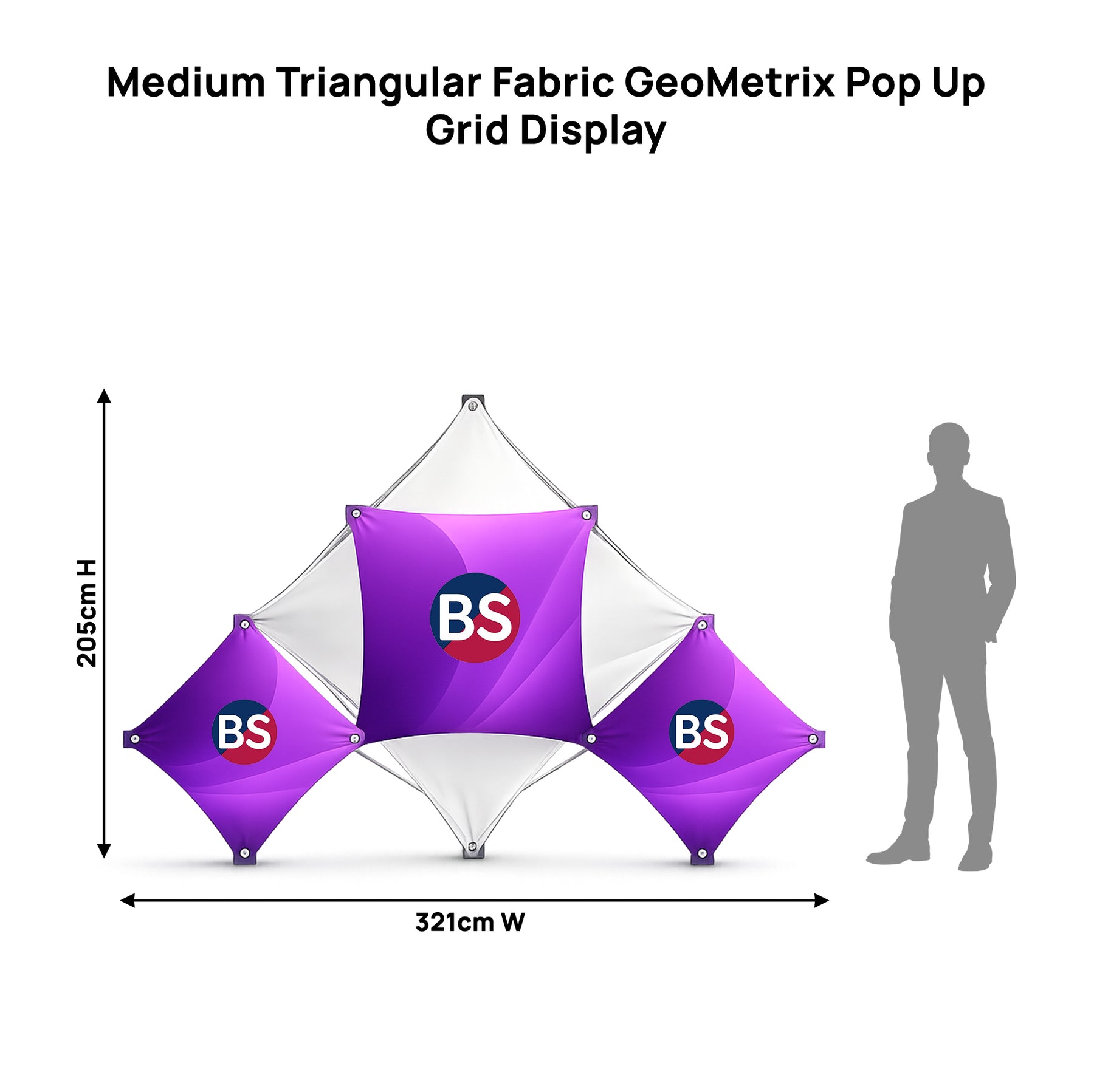 Mittleres dreieckiges Stoff-GeoMetrix-Pop-up-Rasterdisplay