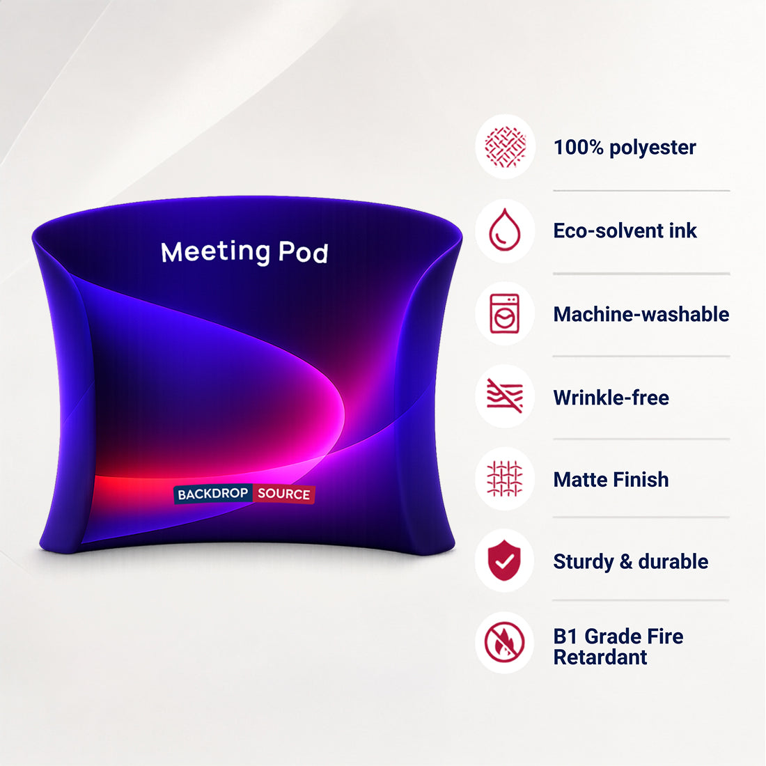 Meeting-Pod-Display aus Stoff