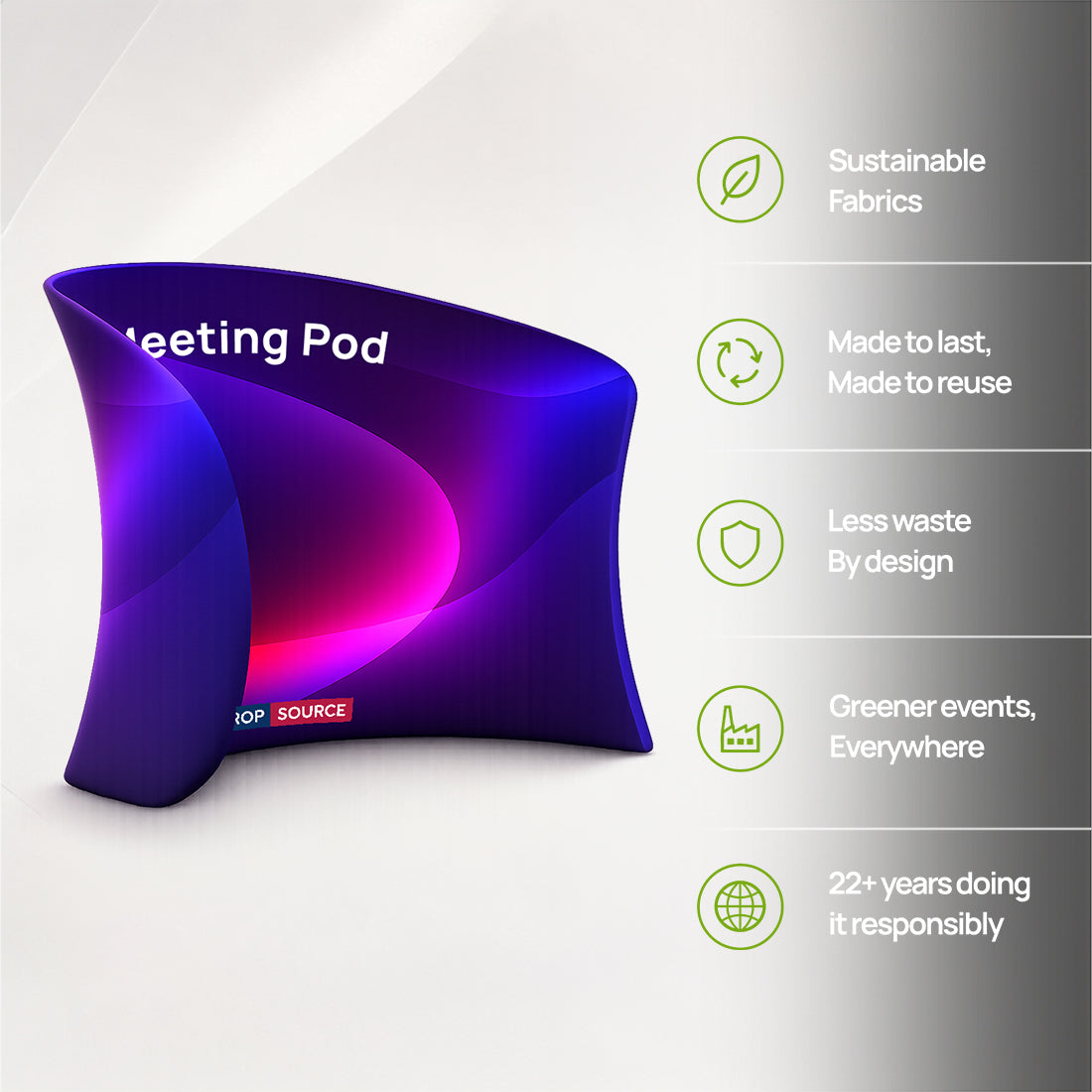 Meeting-Pod-Display aus Stoff