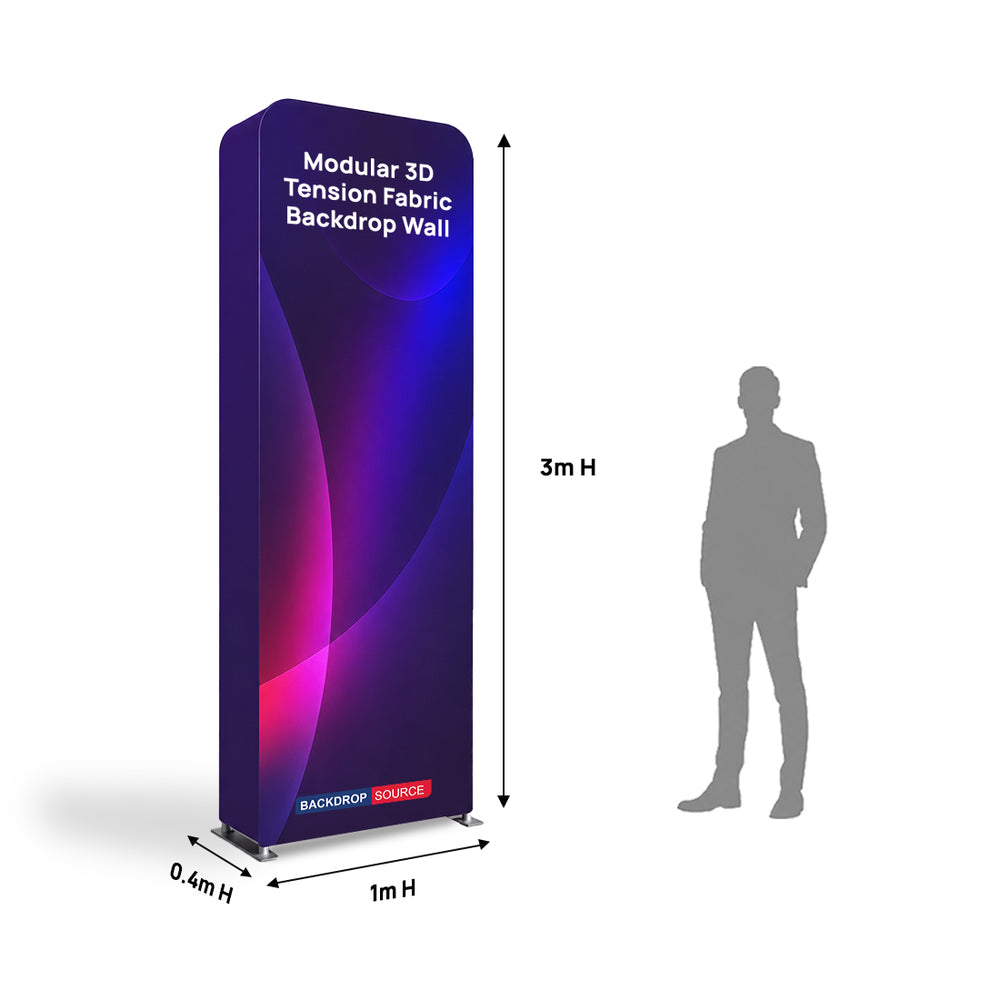 Modulare 3D-Spannstoff-Rückwand