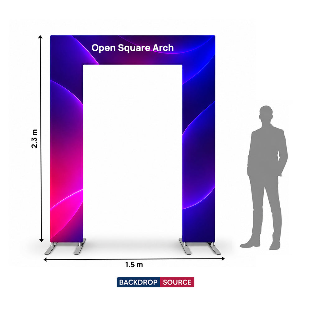 Offener quadratischer Stoffbogen als Display