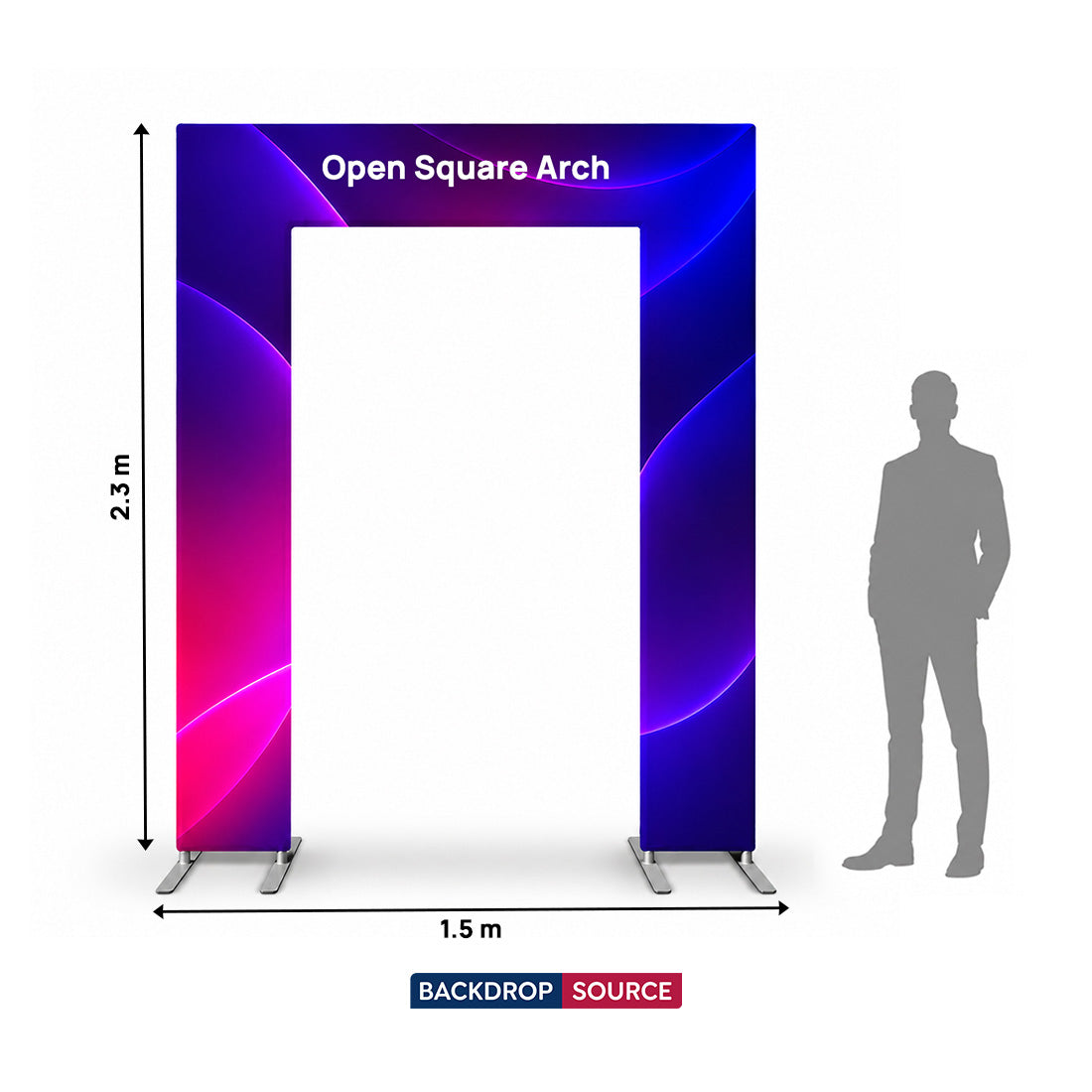 Offener quadratischer Stoffbogen als Display