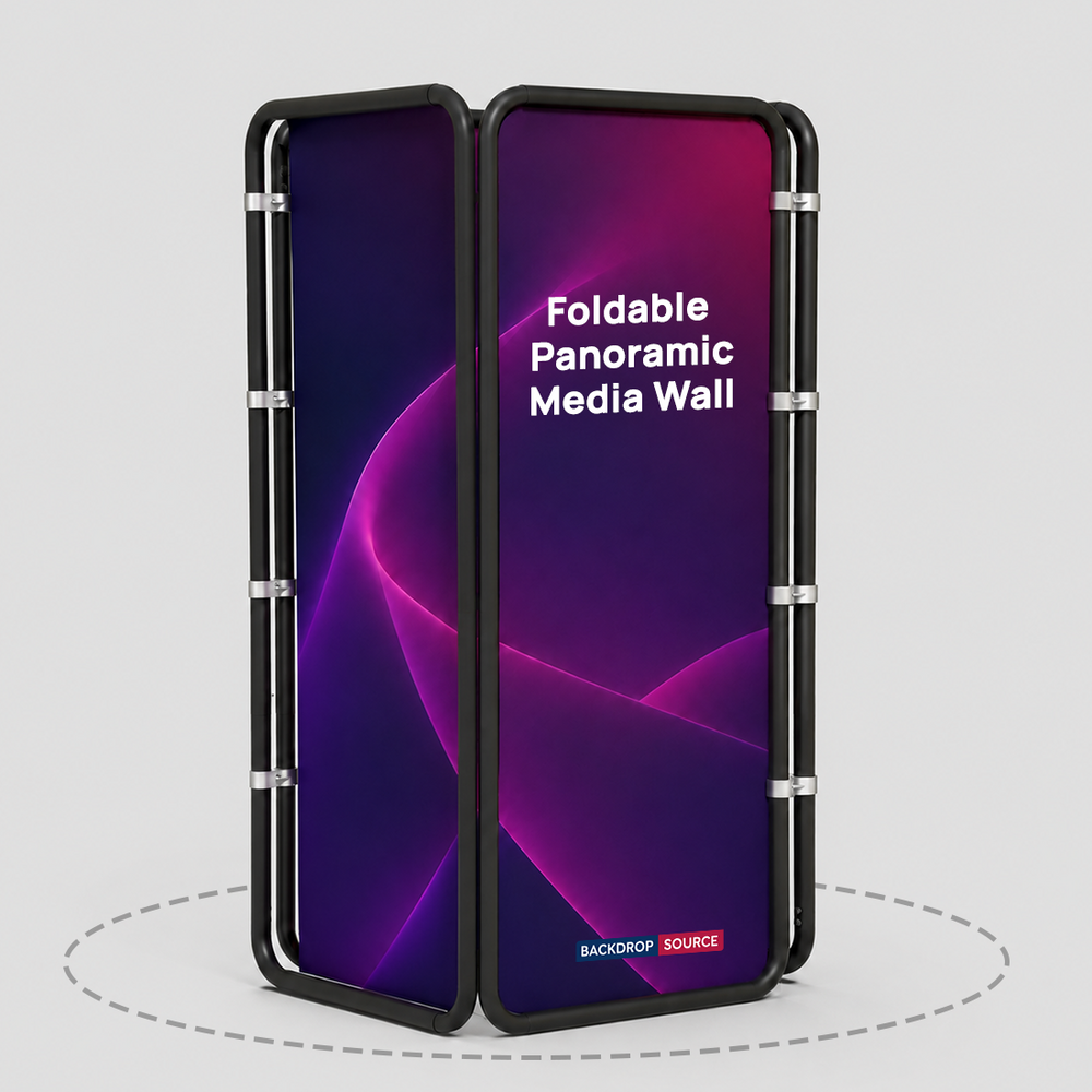 Panoramische faltbare Medienwand mit wandelbarem Design