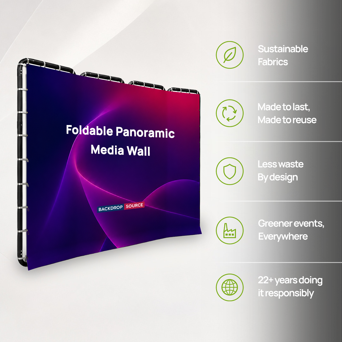 Panoramische faltbare Medienwand mit wandelbarem Design