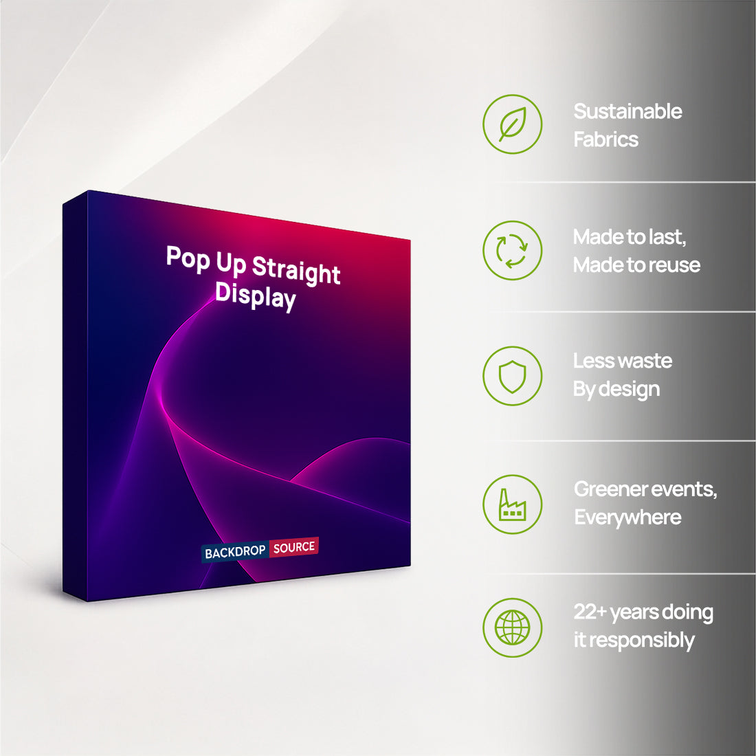 Mobile gerade Pop-up-Wand aus Stoff