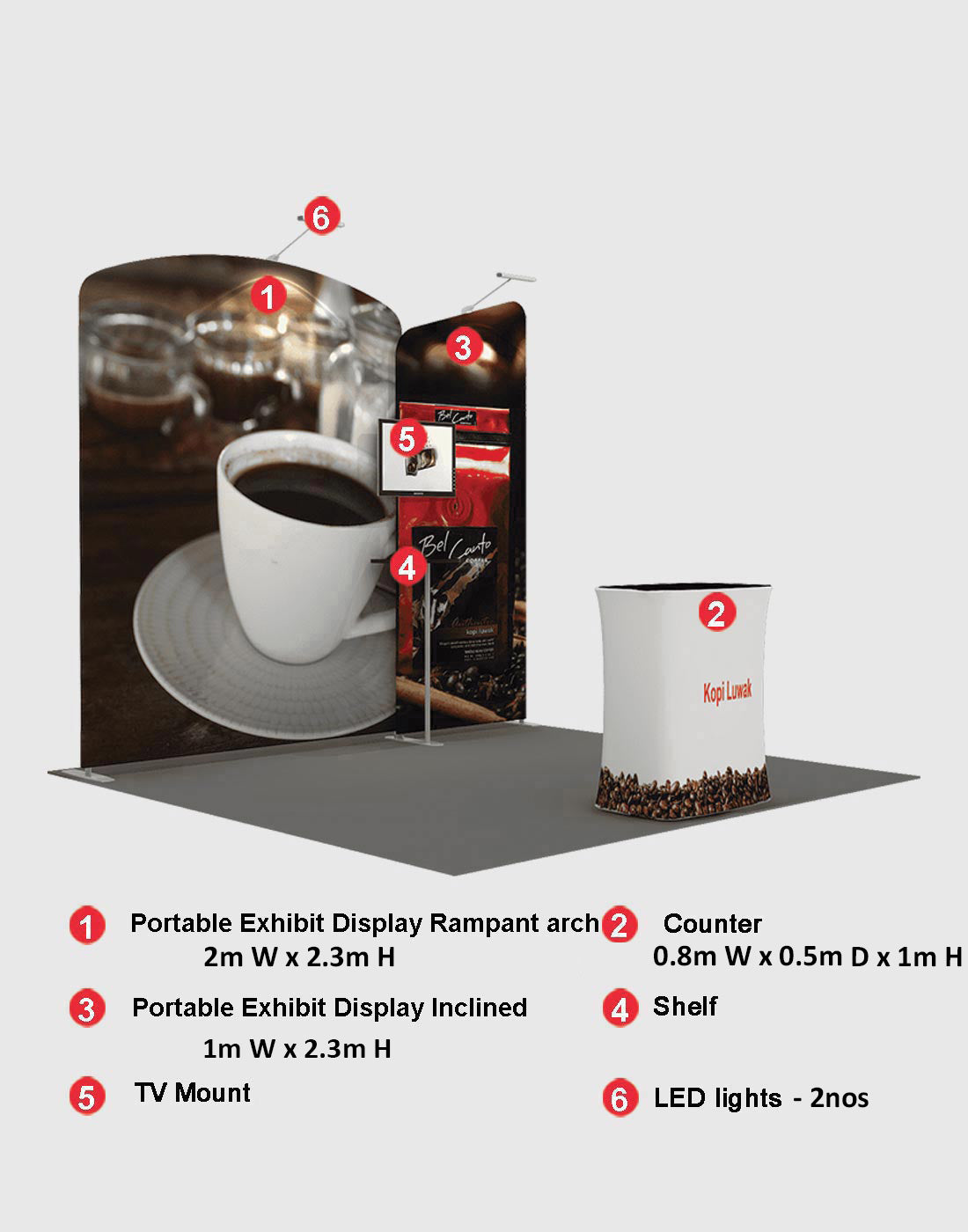 Tragbares Ausstellungsdisplay 3m x 3m – Modell 5
