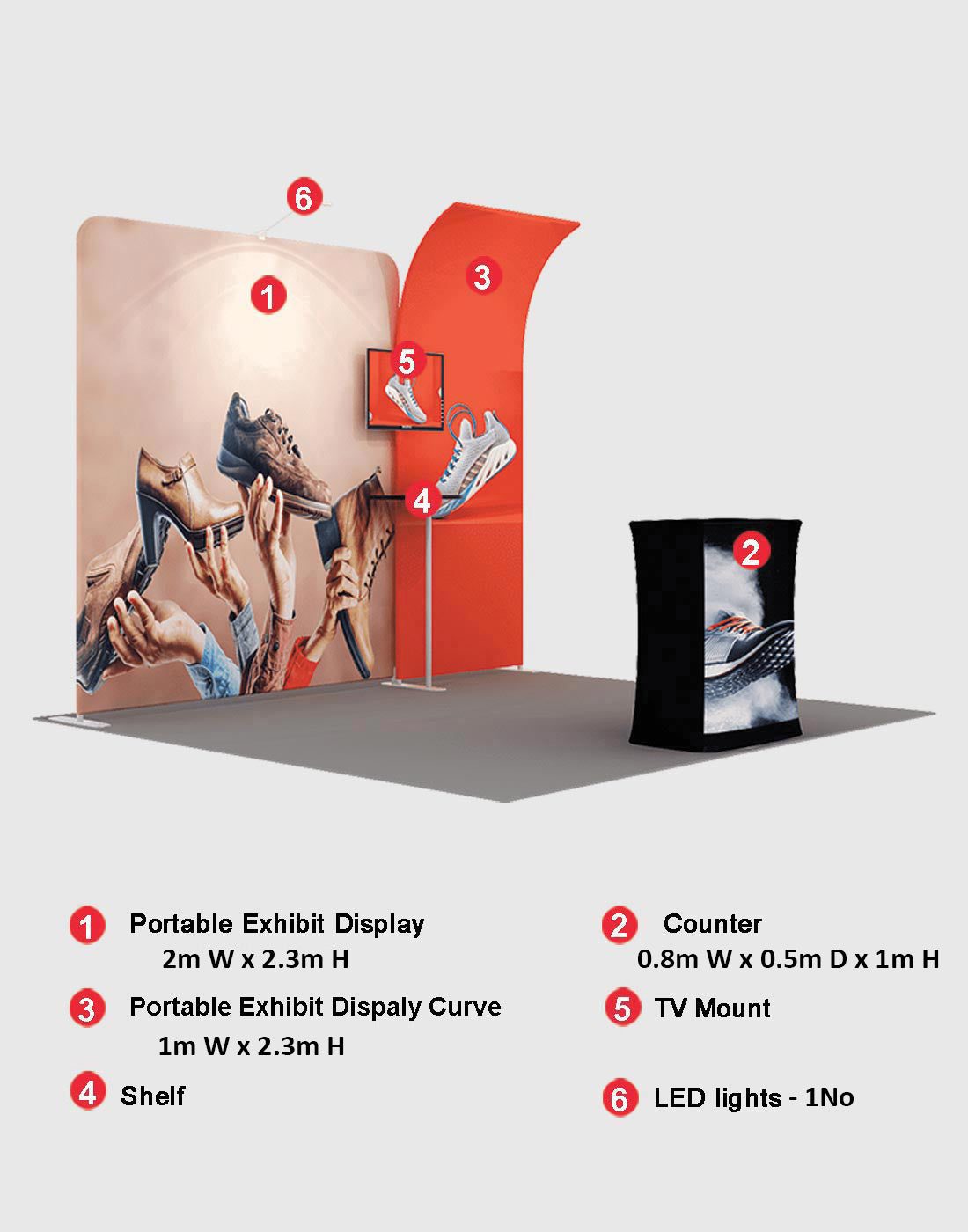 Tragbares Ausstellungsdisplay 3m x 3m – Modell 6