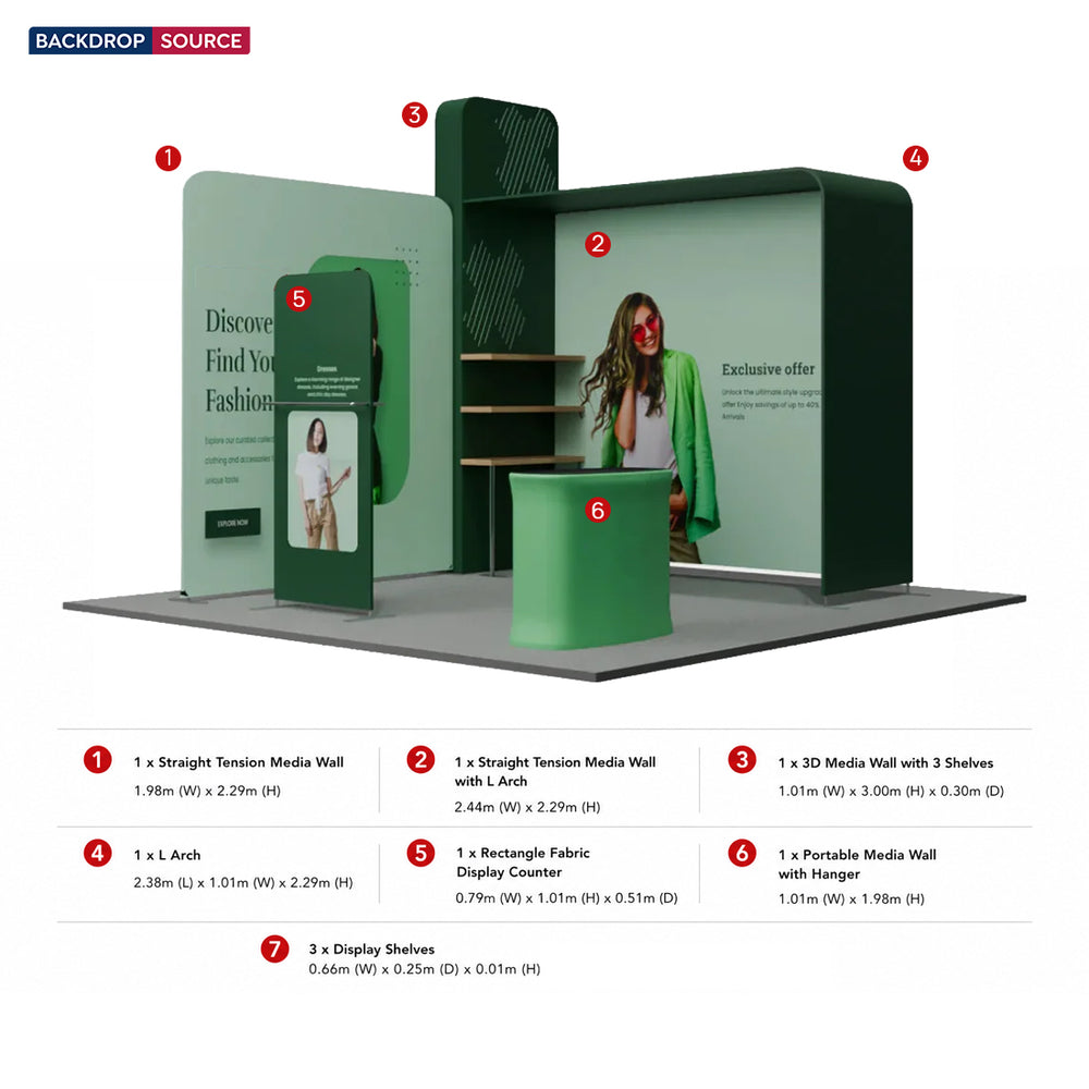 Portable Exhibit Display 3m x 3m - Model 19