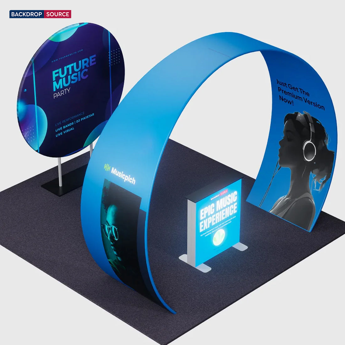 Tragbare Messedisplaywand 3m x 3m – Modell 33