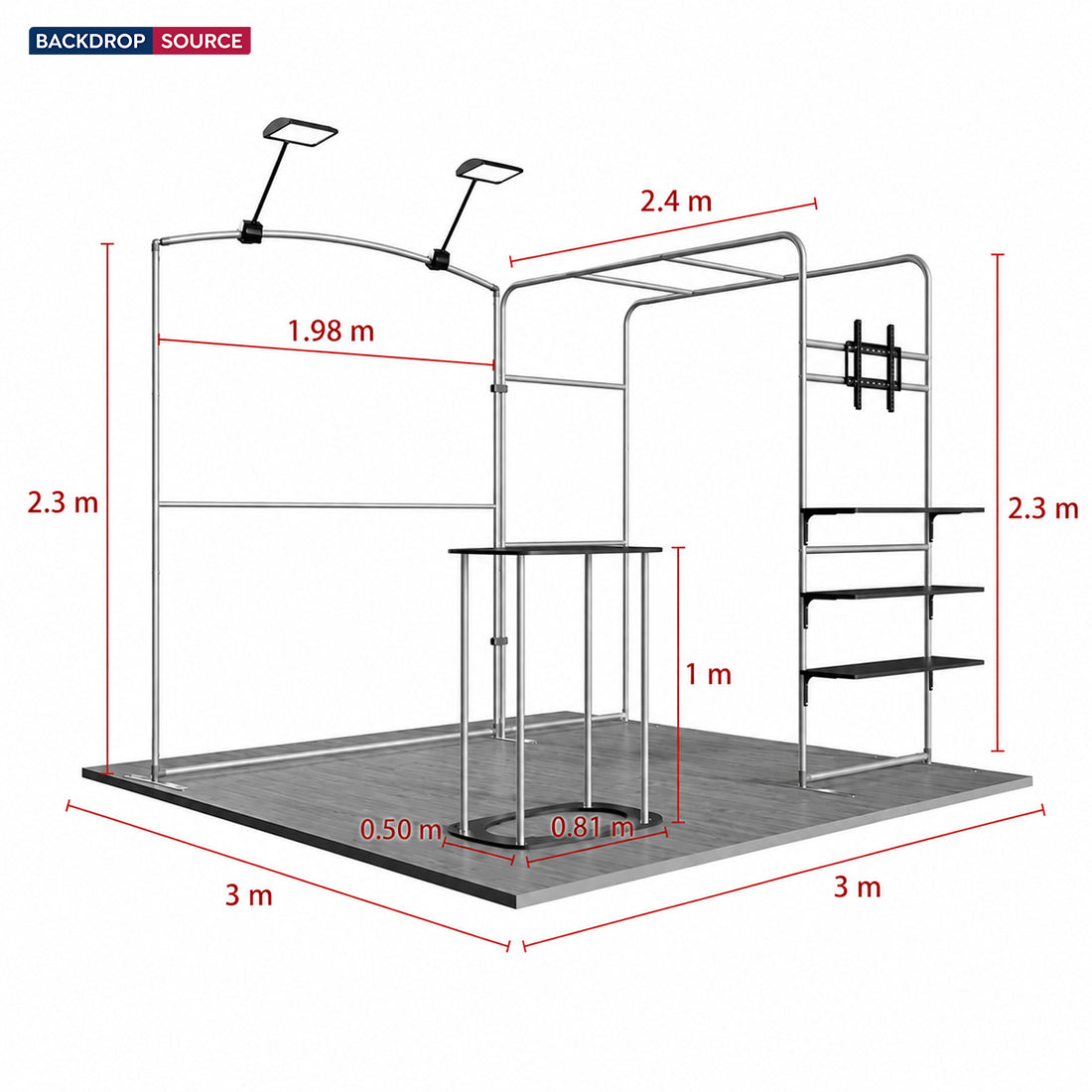 Tragbare Messedisplaywand 3m x 3m – Modell 37