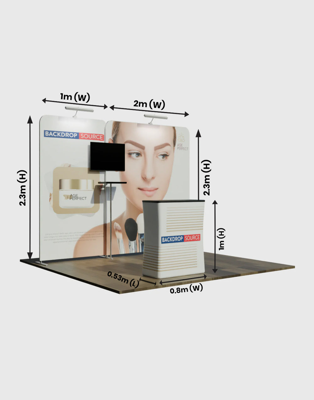 Tragbares Ausstellungsdisplay 3m x 3m – Modell 1