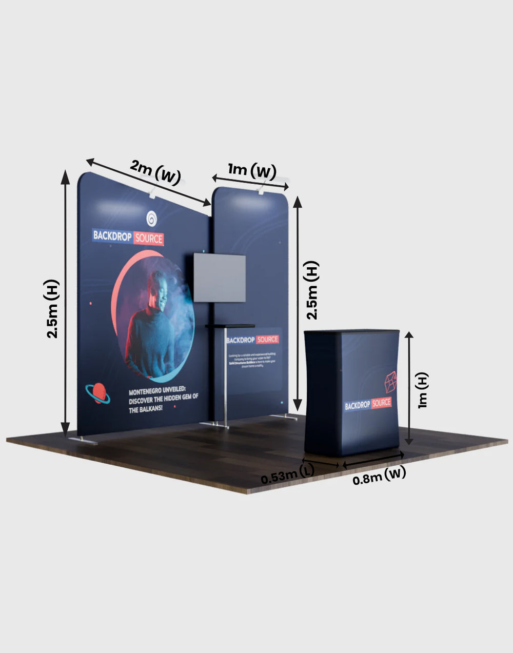 Tragbares Ausstellungsdisplay 3m x 3m – Modell 7